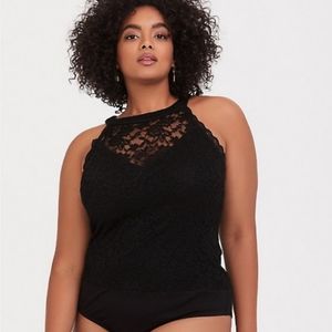 NWOT Torrid Black Lace High Neck Bodysuit